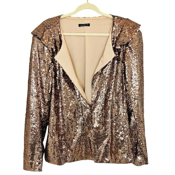 Lane Bryant All Over Sequined Jacket Size 30/32 Rose Gold / Copper - NO SIZE TAG