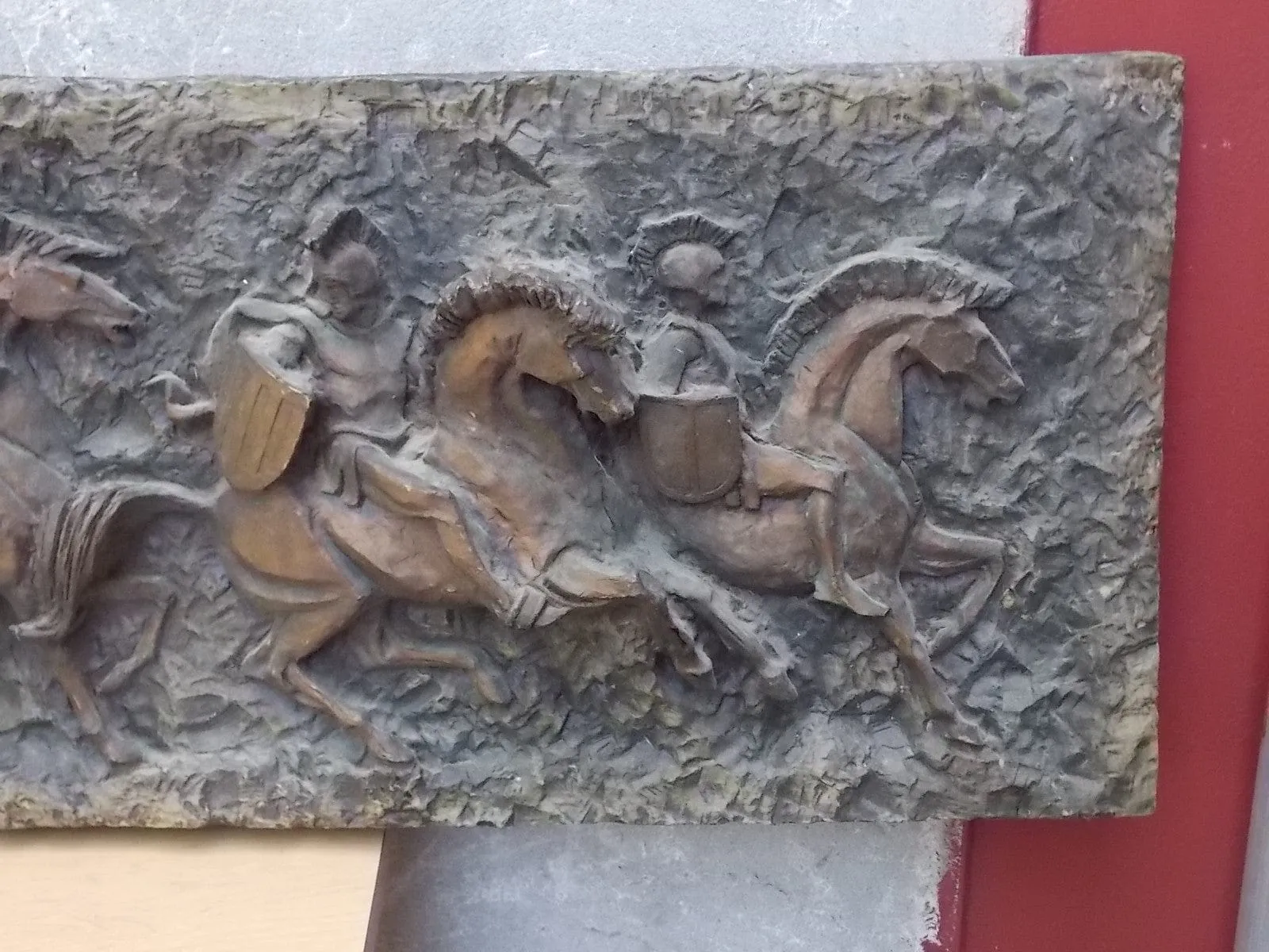 Large Vanguard Roman Soldiers Horses Battle Wall Sculpture