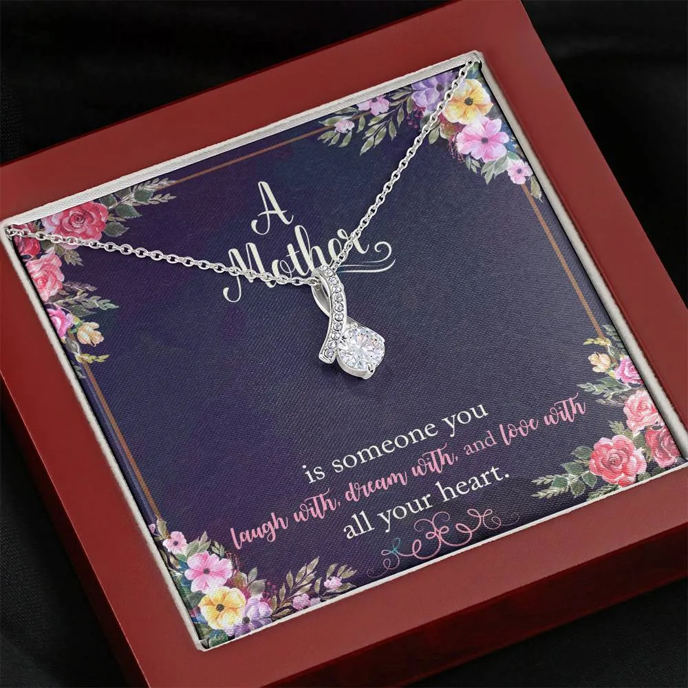 Laugh, dream & love-Alluring Beauty Solitaire Necklace for Mother
