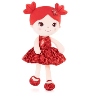 Lazadagifts 12-inch Personalized Plush Dolls Fashion Girls Mermaid Princess Red