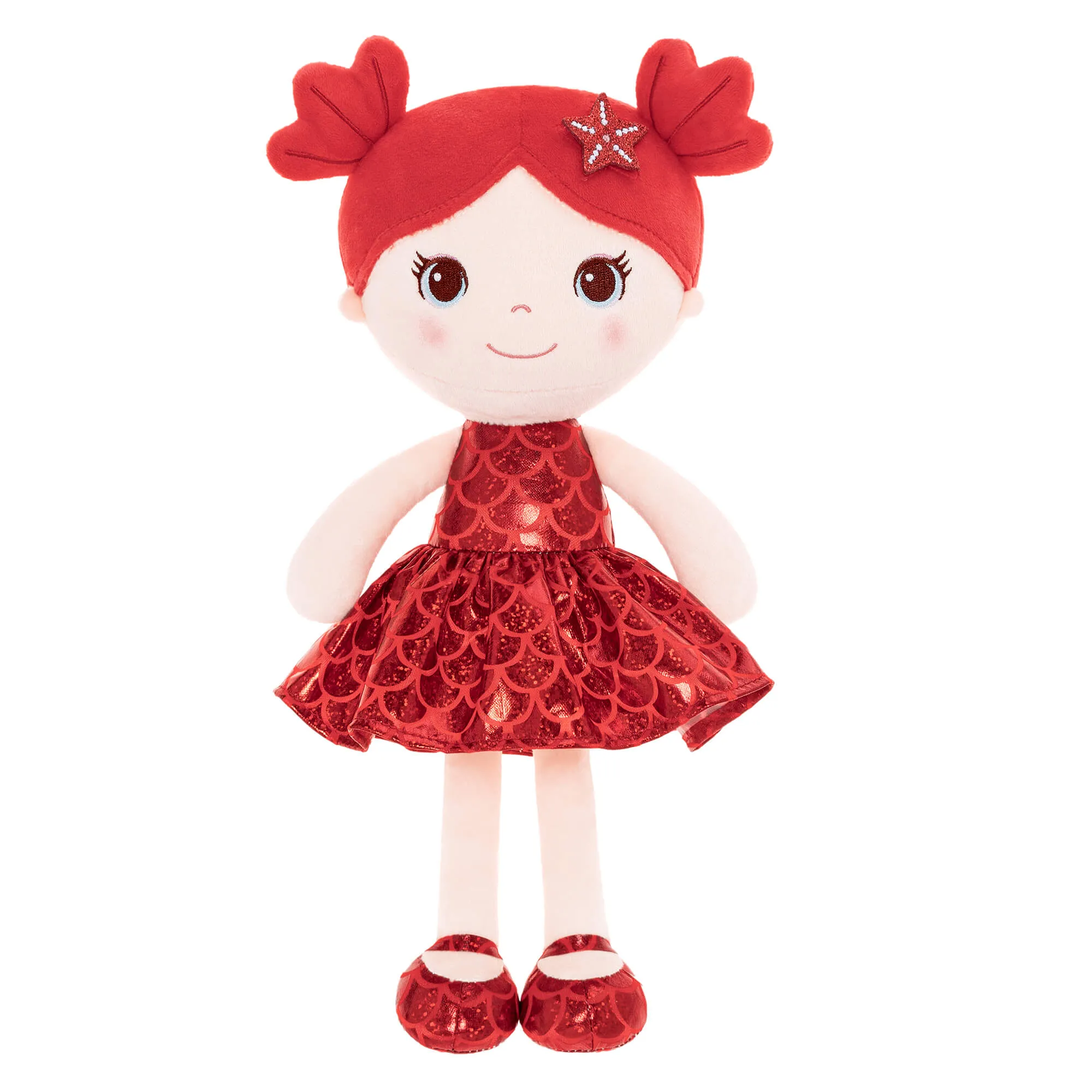 Lazadagifts 12-inch Personalized Plush Dolls Fashion Girls Mermaid Princess Red