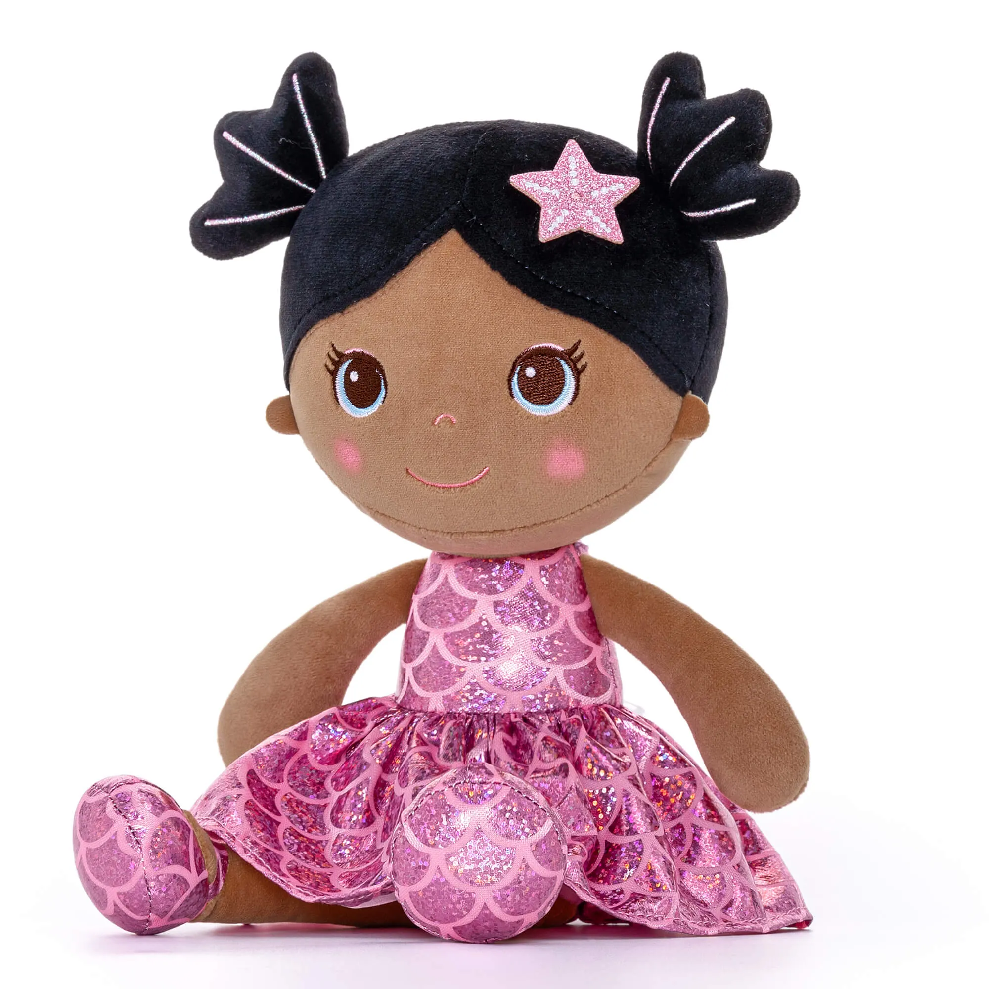 Lazadagifts 12-inch Personalized Plush Dolls Fashion Girls Mermaid Princess Rose