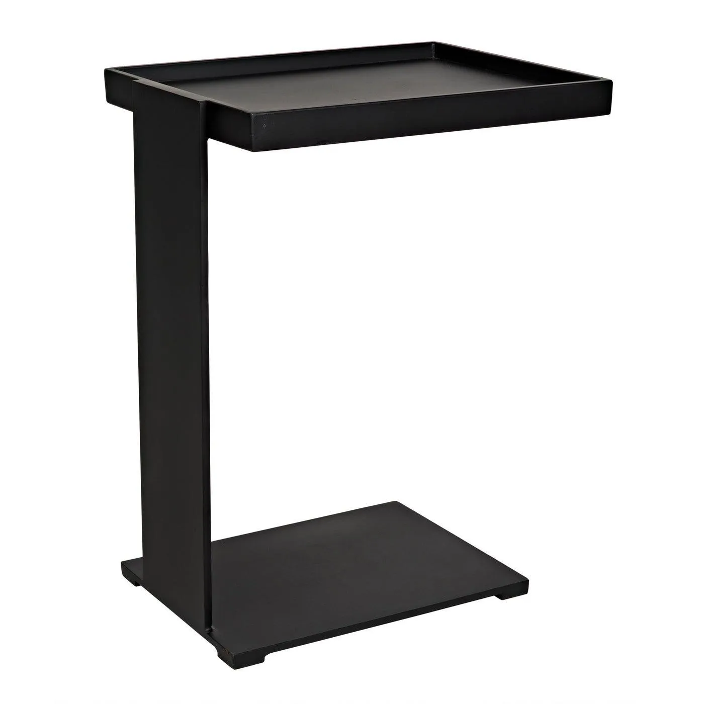 Ledge All Metal Side Table, Black Steel