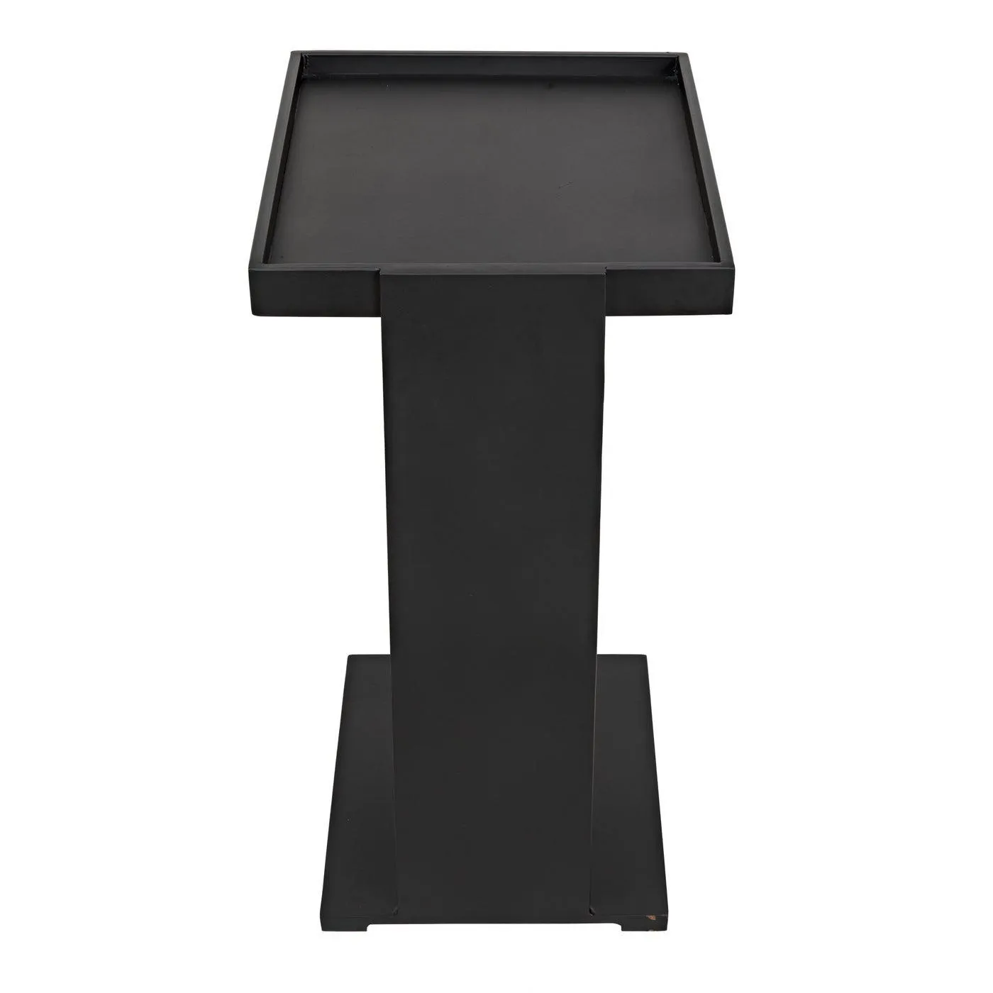 Ledge All Metal Side Table, Black Steel