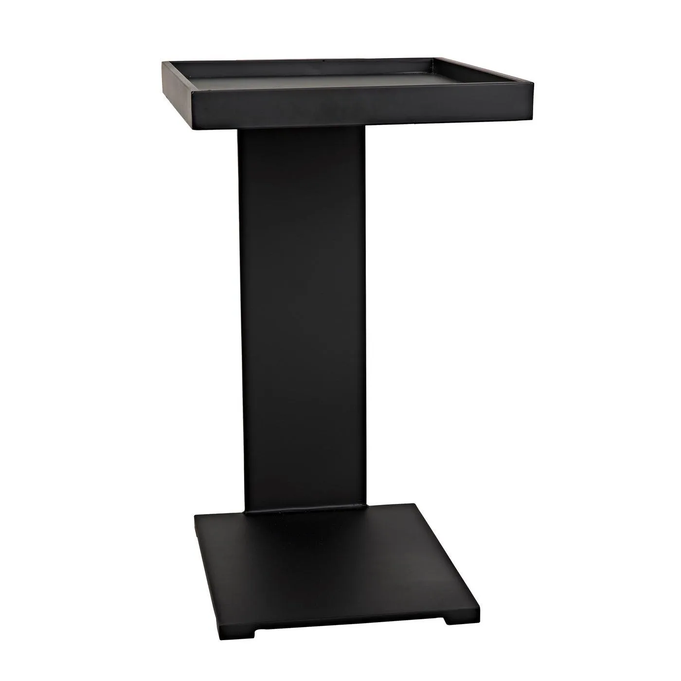 Ledge All Metal Side Table, Black Steel