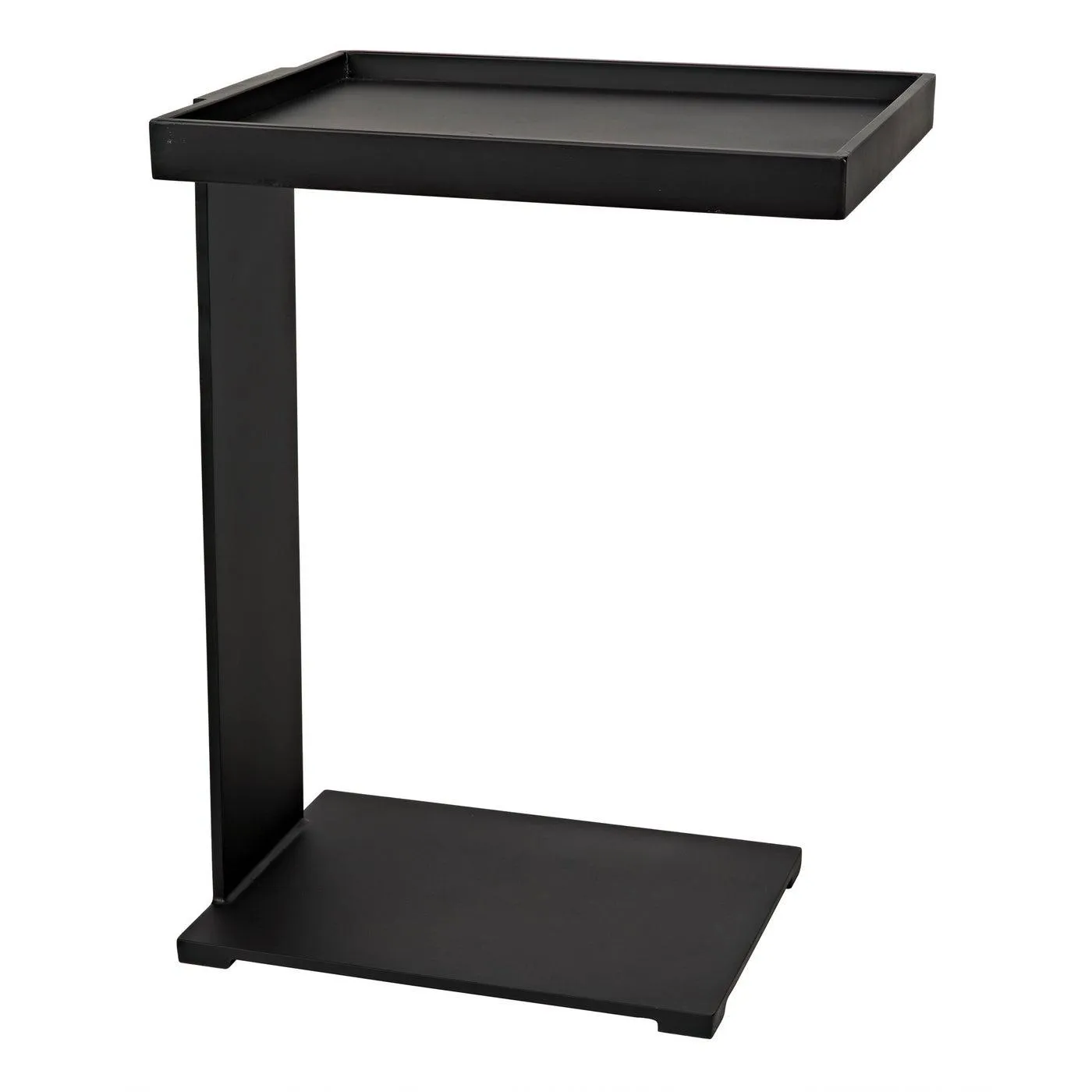 Ledge All Metal Side Table, Black Steel