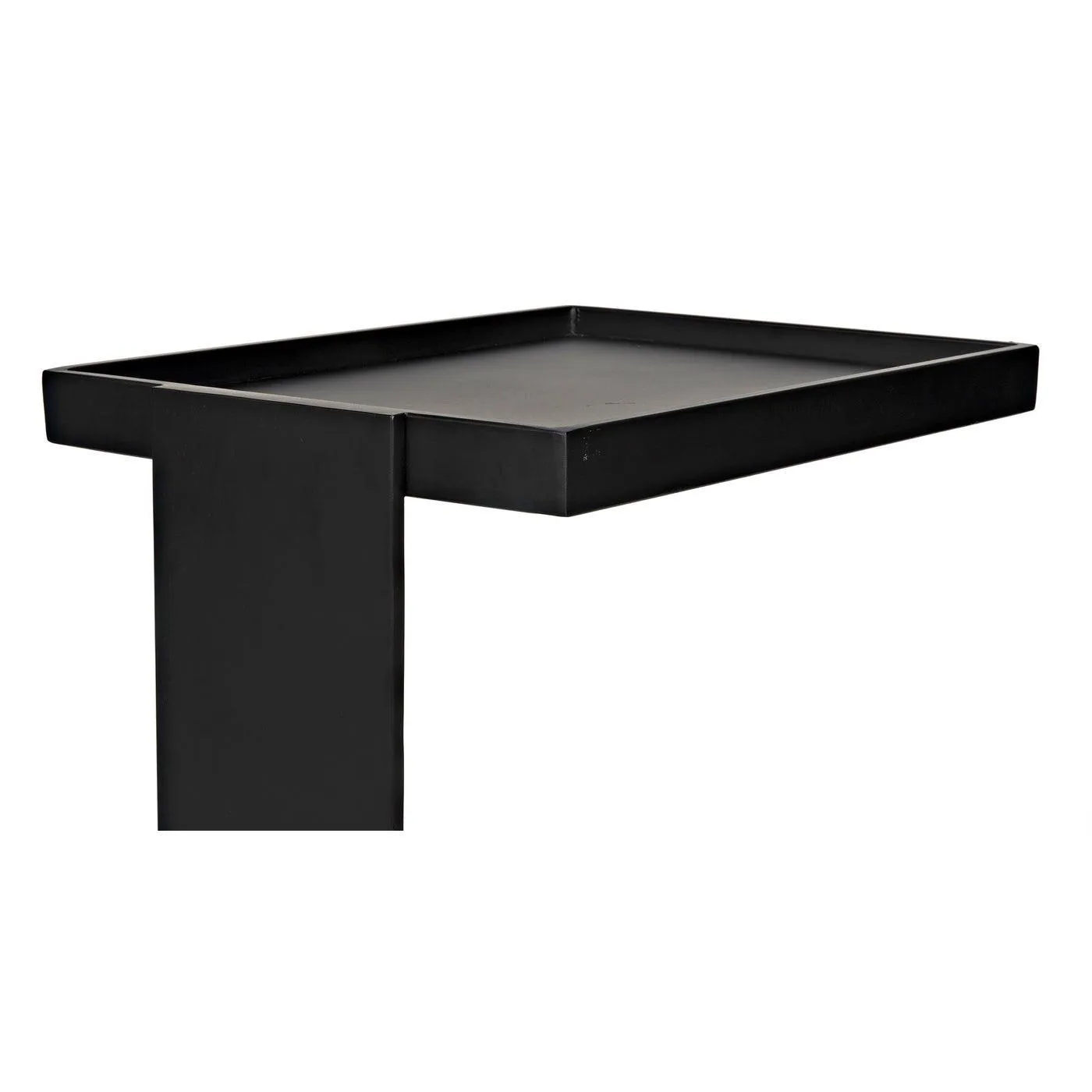 Ledge All Metal Side Table, Black Steel