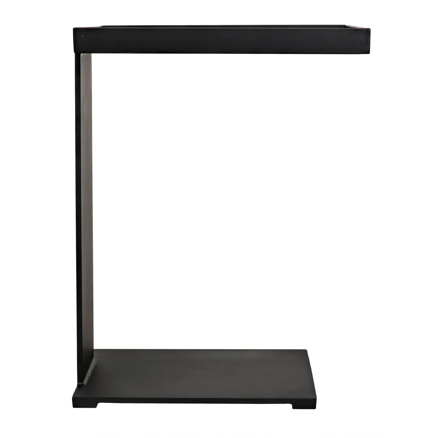 Ledge All Metal Side Table, Black Steel