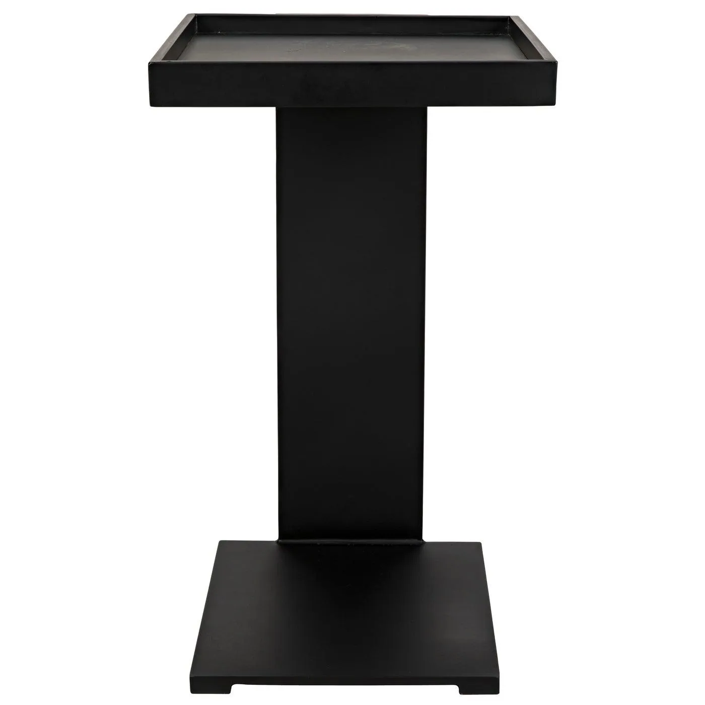 Ledge All Metal Side Table, Black Steel
