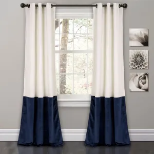 Lucille Solid Room Darkening Thermal Grommet Curtain Panels (Set of 2) Torre & Tagus Curtain Color: White/Navy