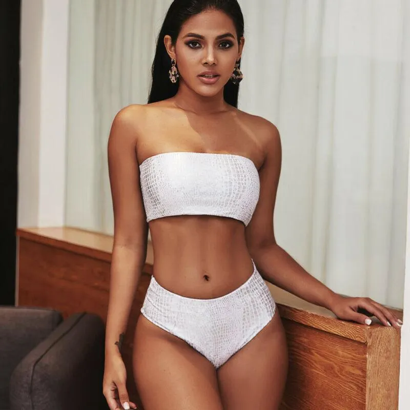 Madagascar White Snakeskin Bikini