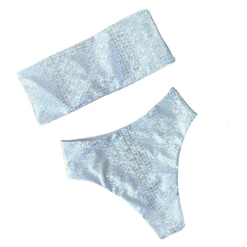 Madagascar White Snakeskin Bikini
