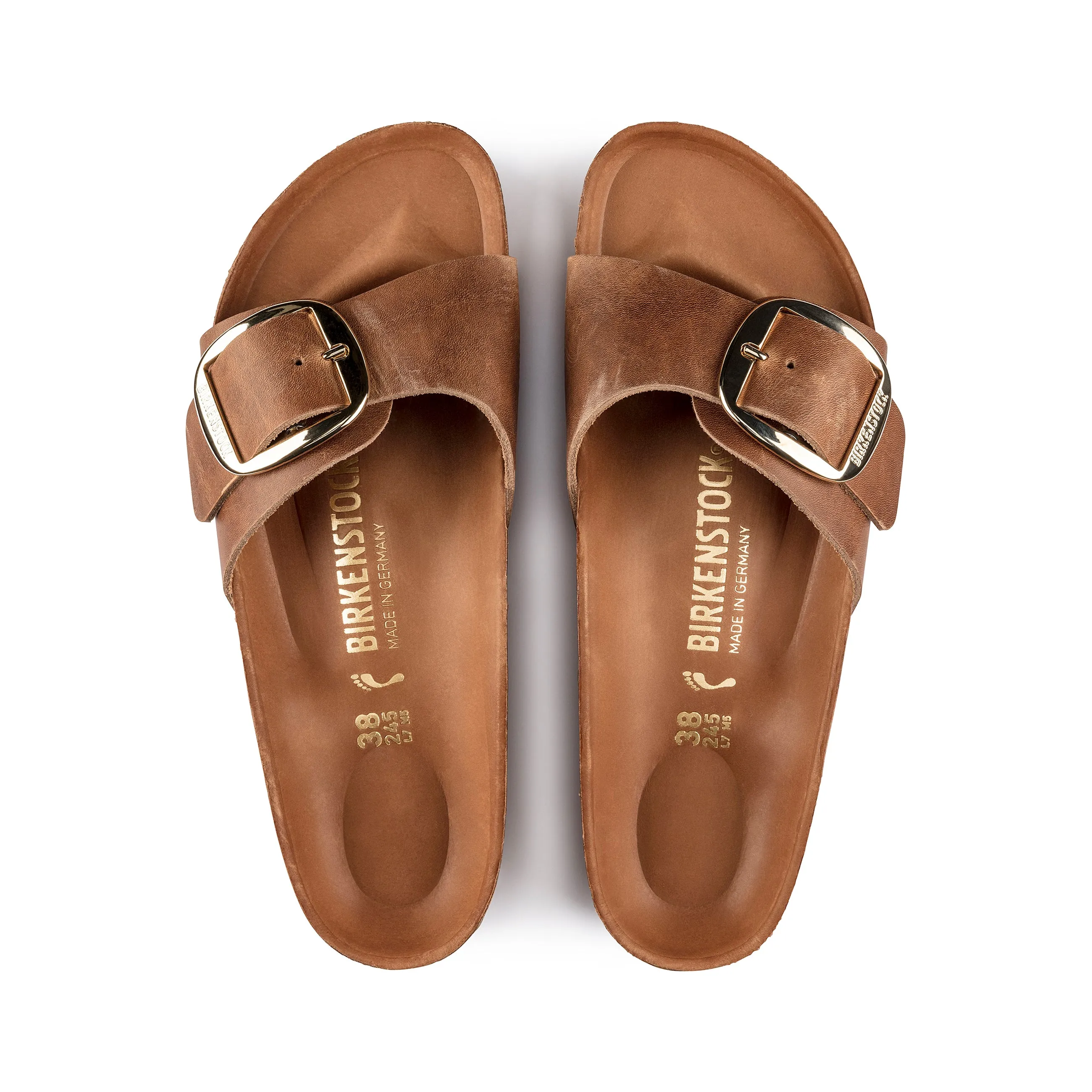 Madrid Big Buckle Cognac Oiled Leather