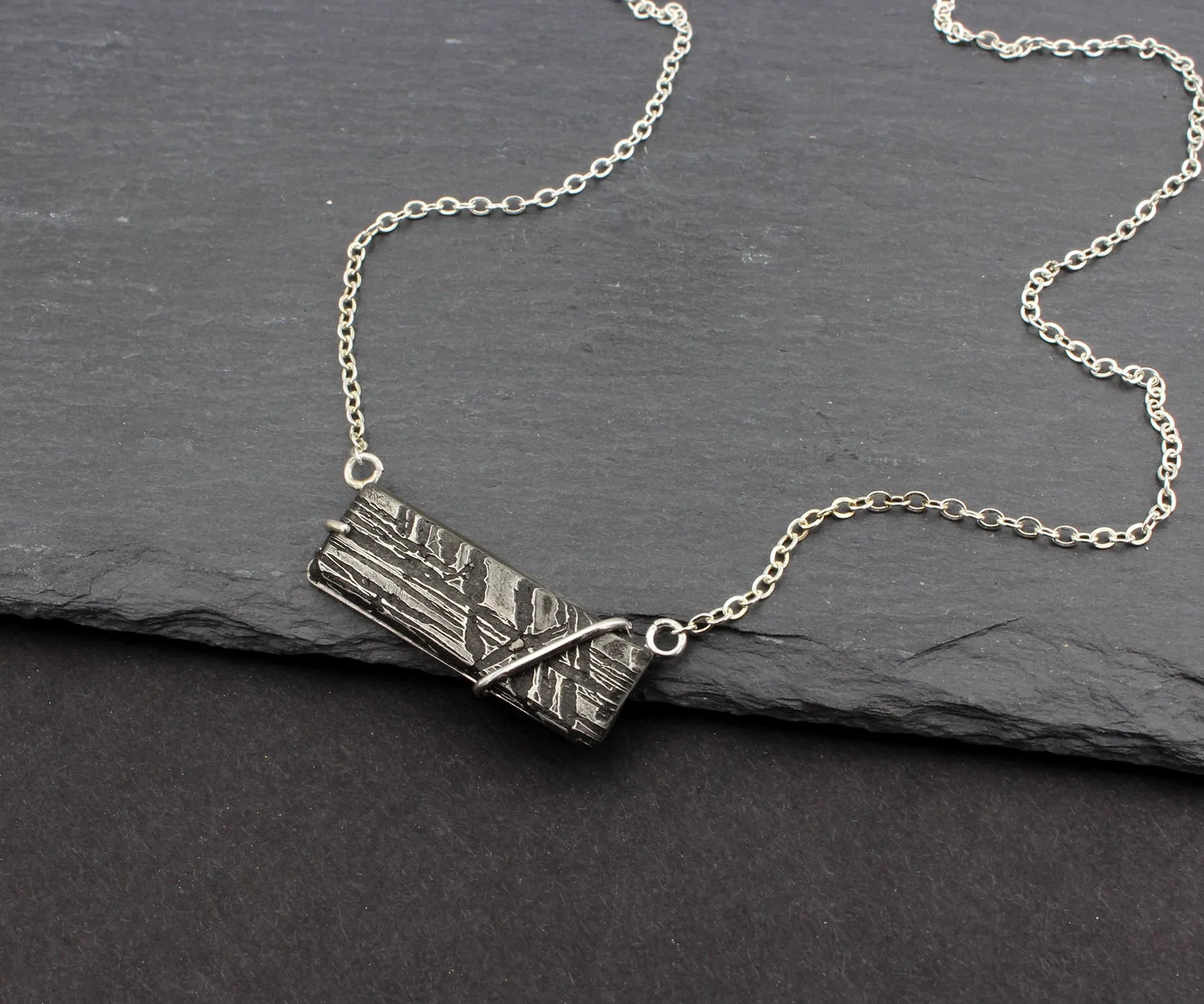 Medium Rectangular Meteorite Necklace