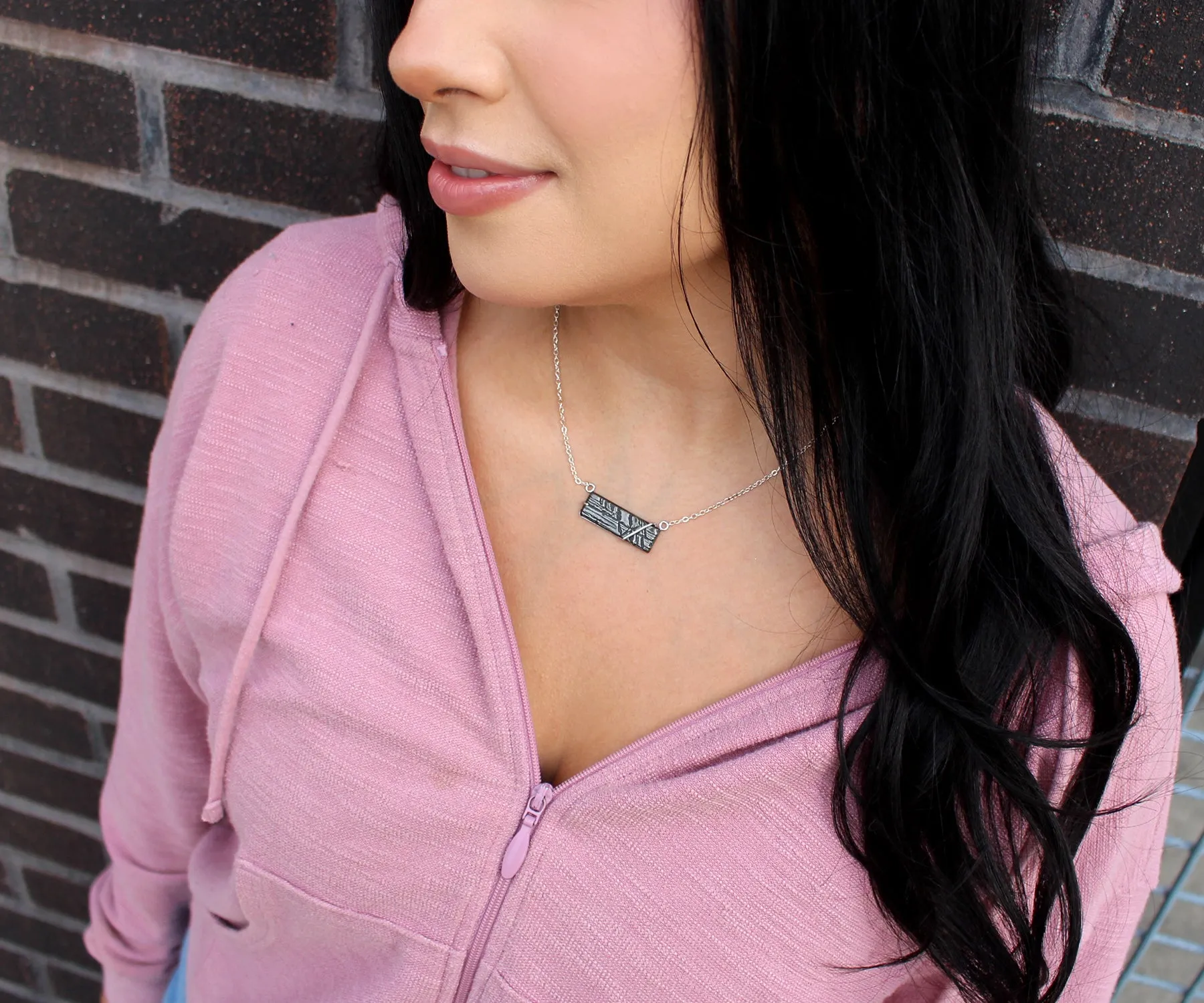 Medium Rectangular Meteorite Necklace