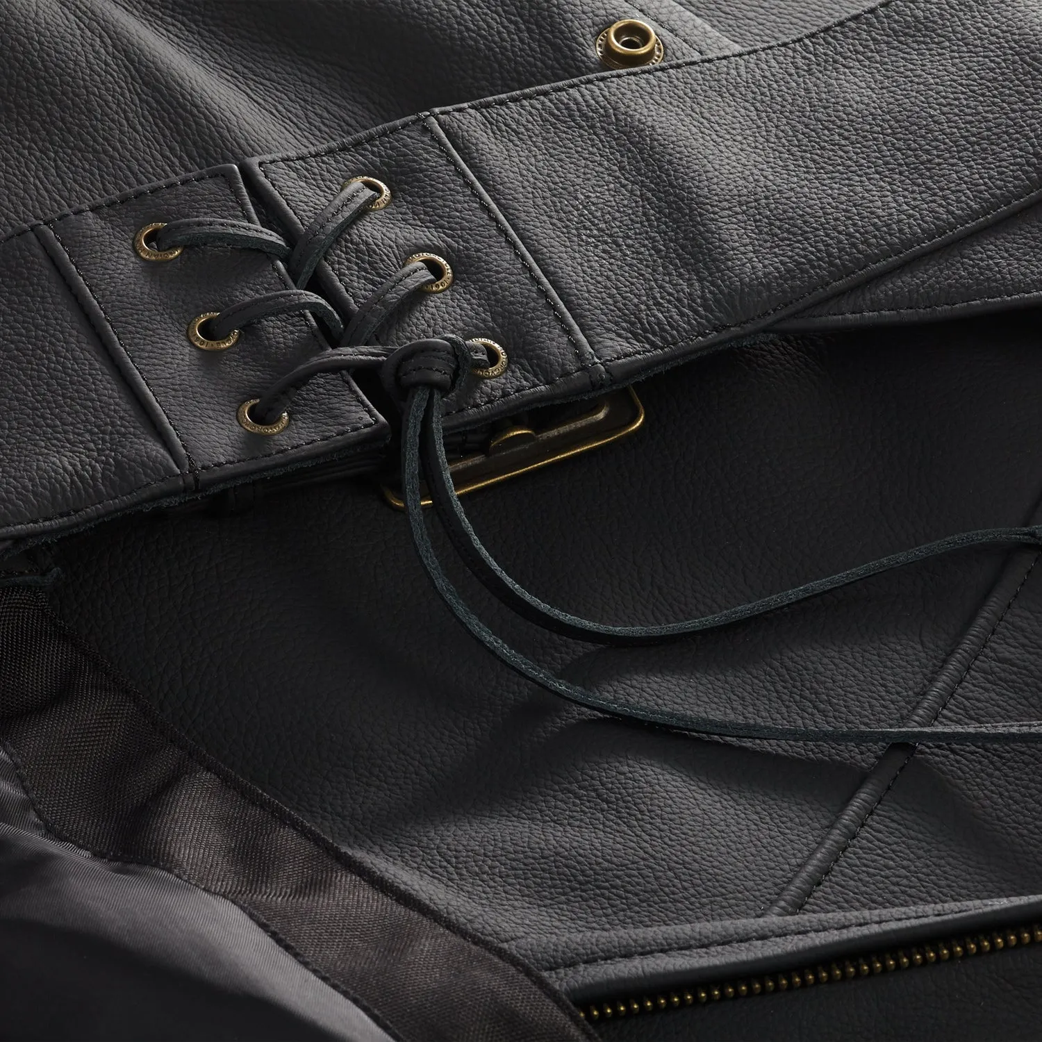 Men's Traditional Leather Chaps, Black