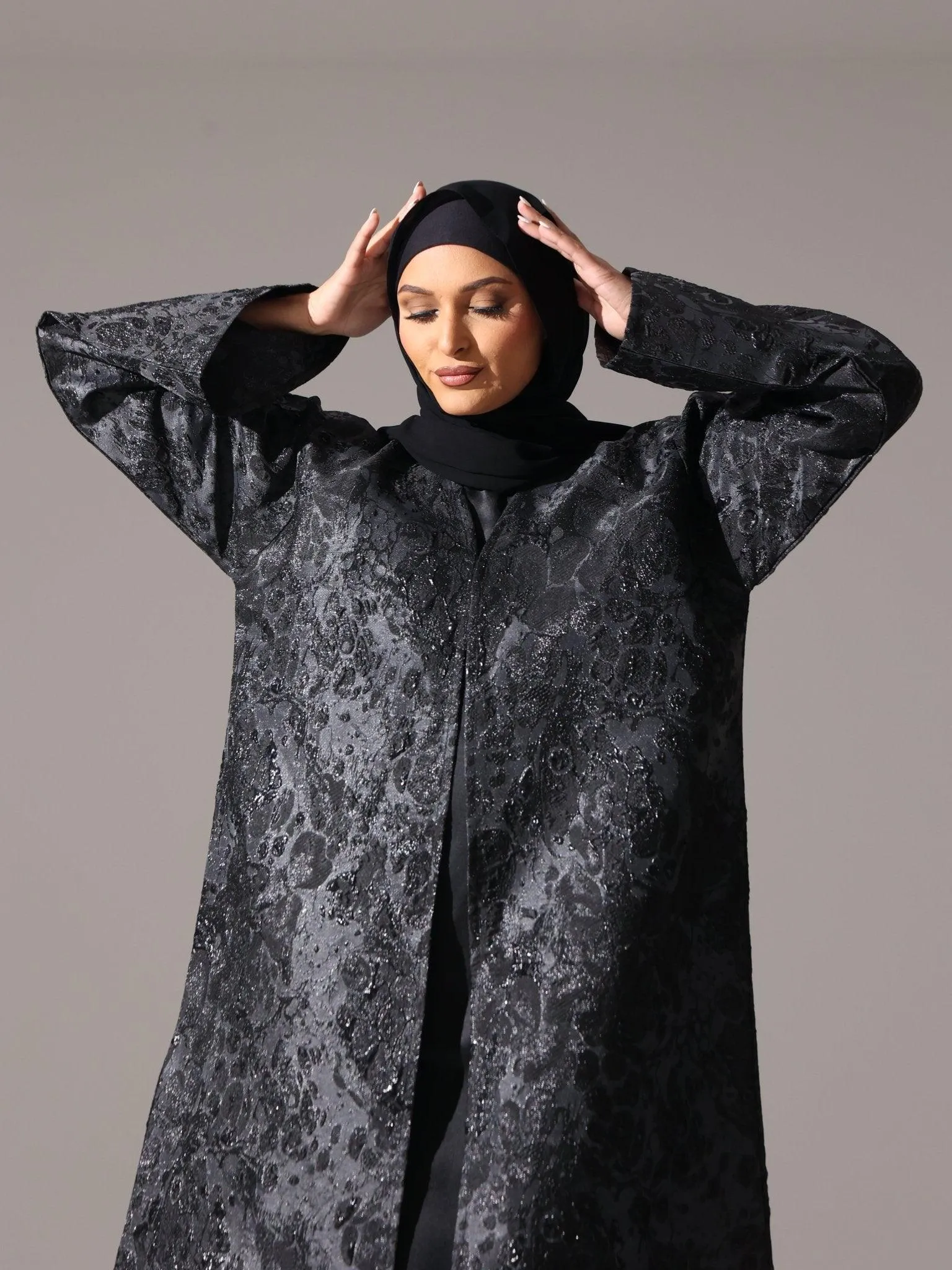 Midnight Black metallic Abaya