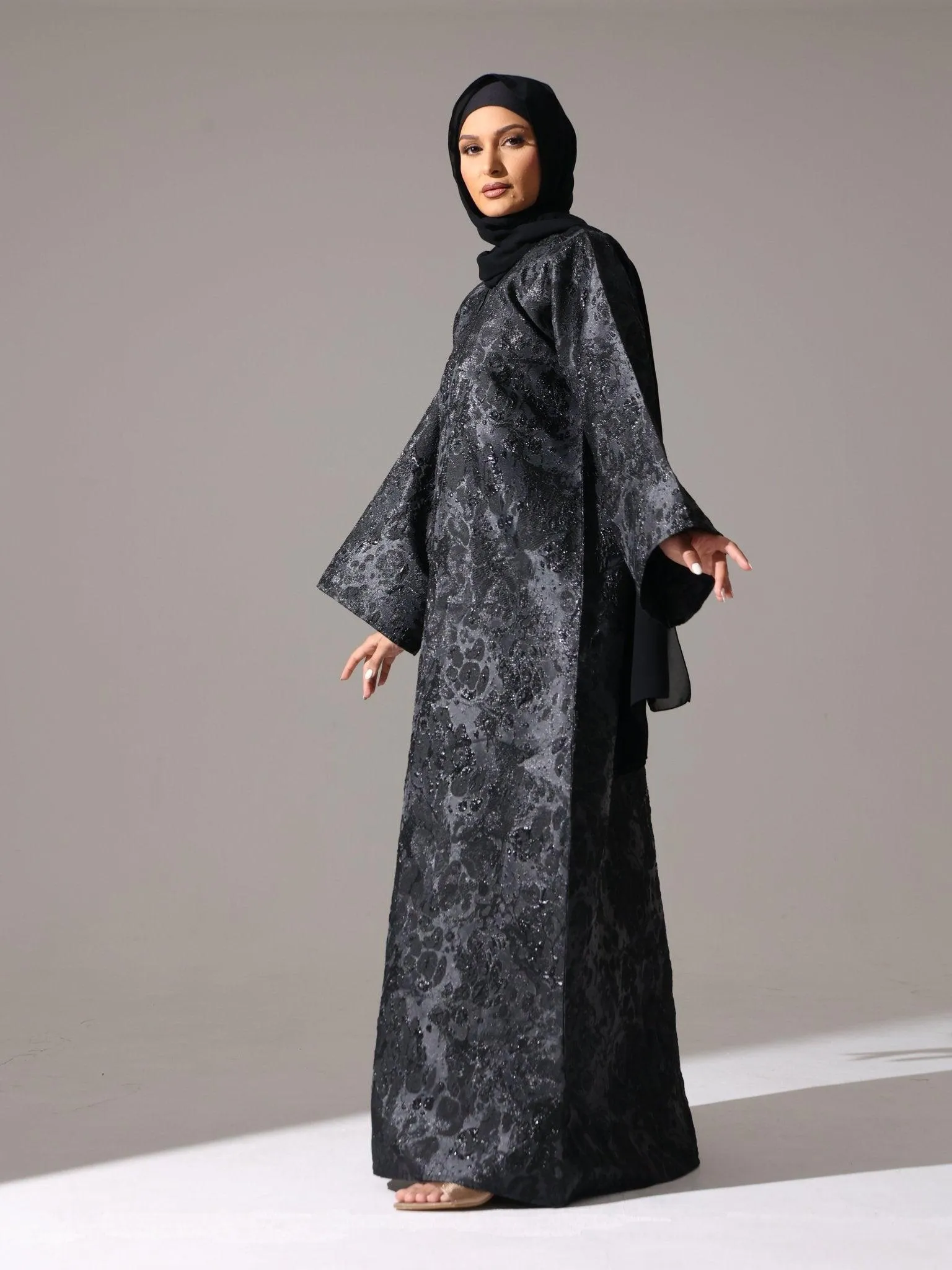 Midnight Black metallic Abaya