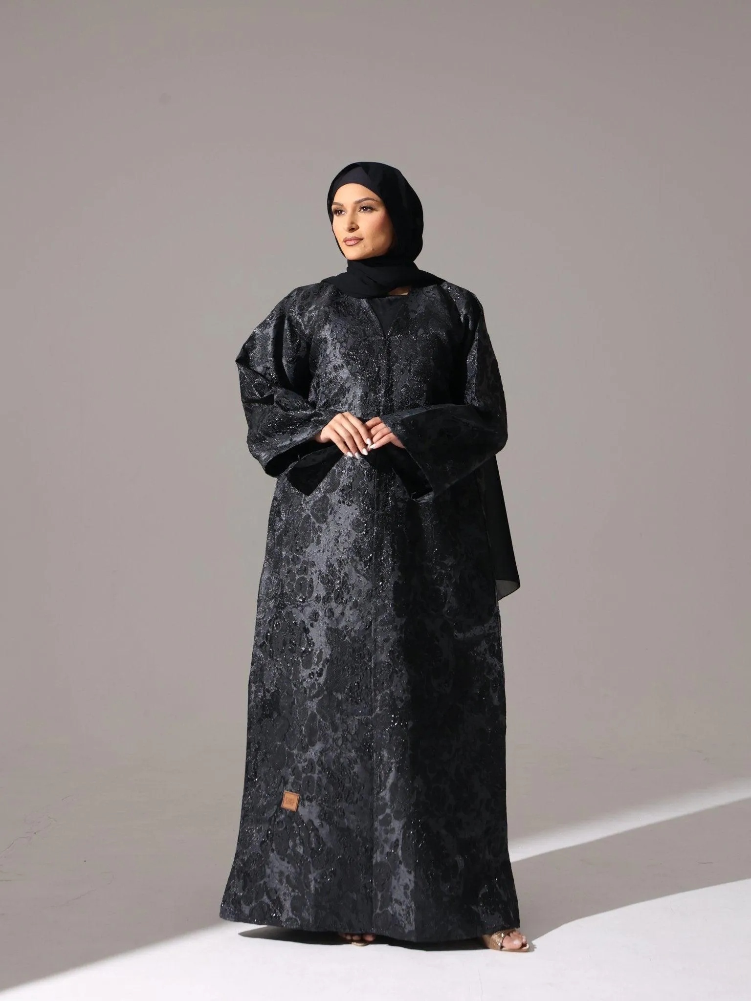 Midnight Black metallic Abaya