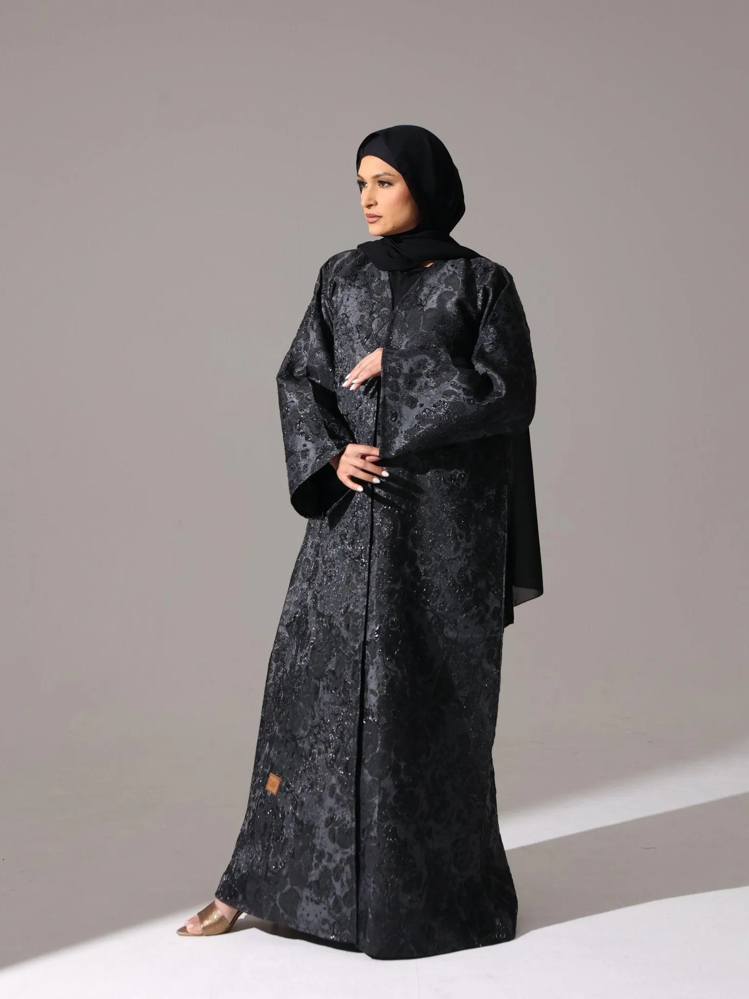 Midnight Black metallic Abaya