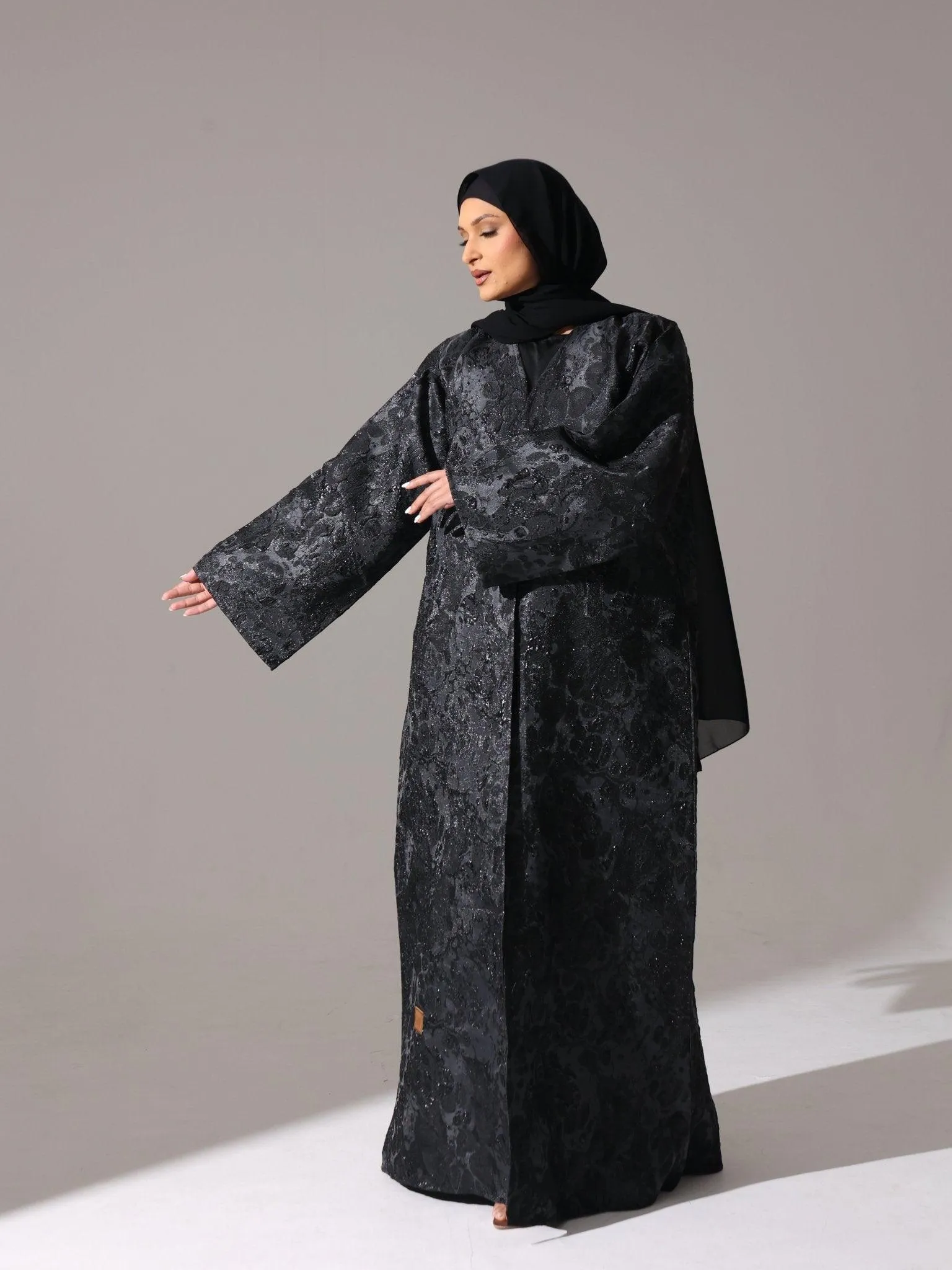 Midnight Black metallic Abaya