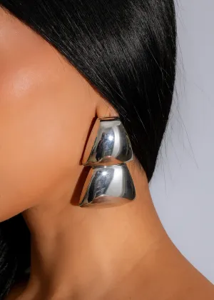 Mirrored Pyramid Earring Silver