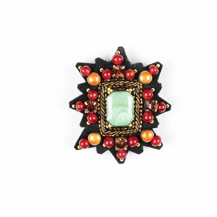 Mizar Star Brooch in Water Green