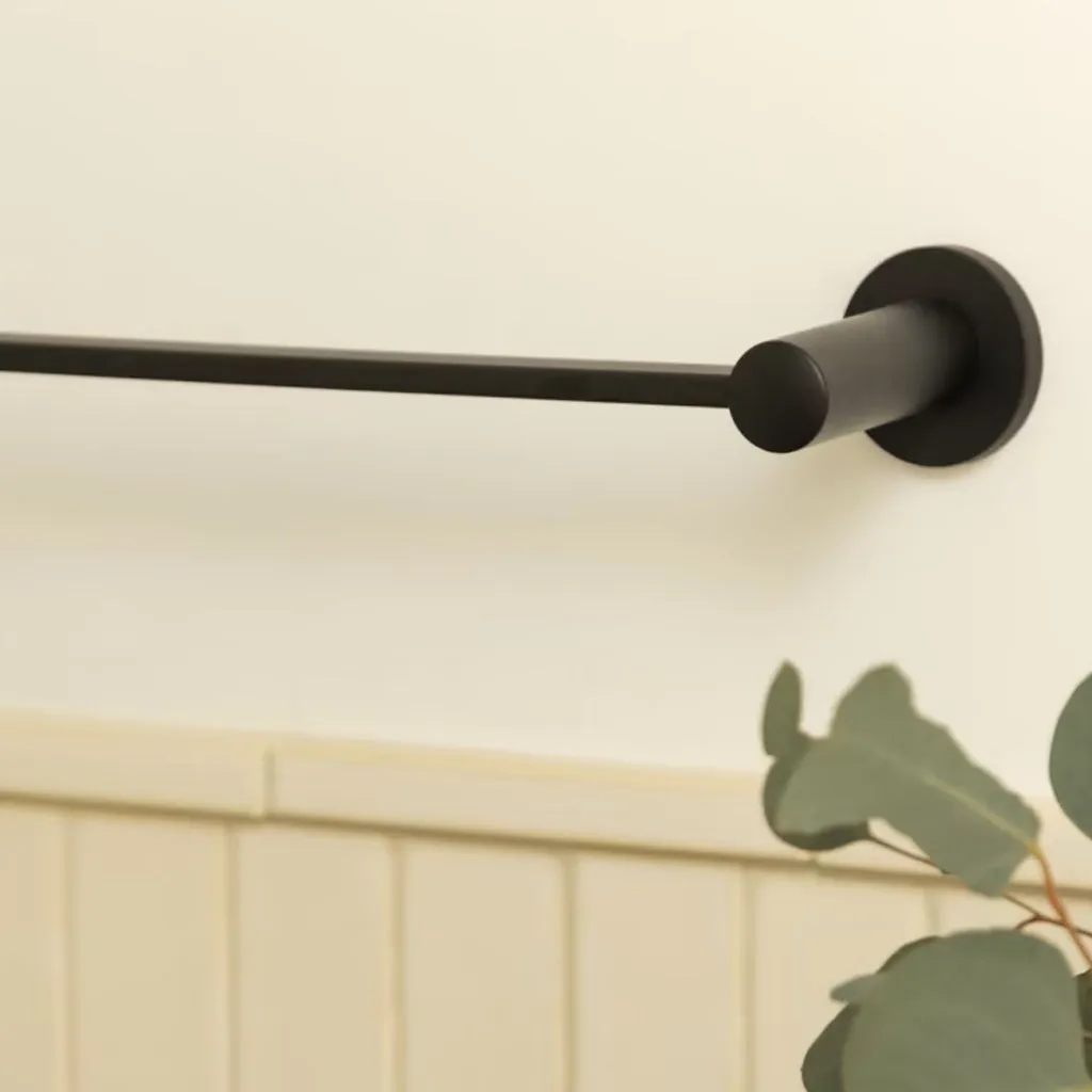 Modern Disk Towel Bar - Wall Mount - 12" Brass/Flat Black