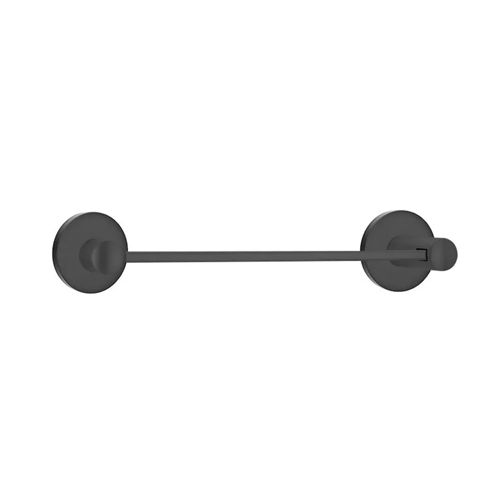 Modern Disk Towel Bar - Wall Mount - 12" Brass/Flat Black