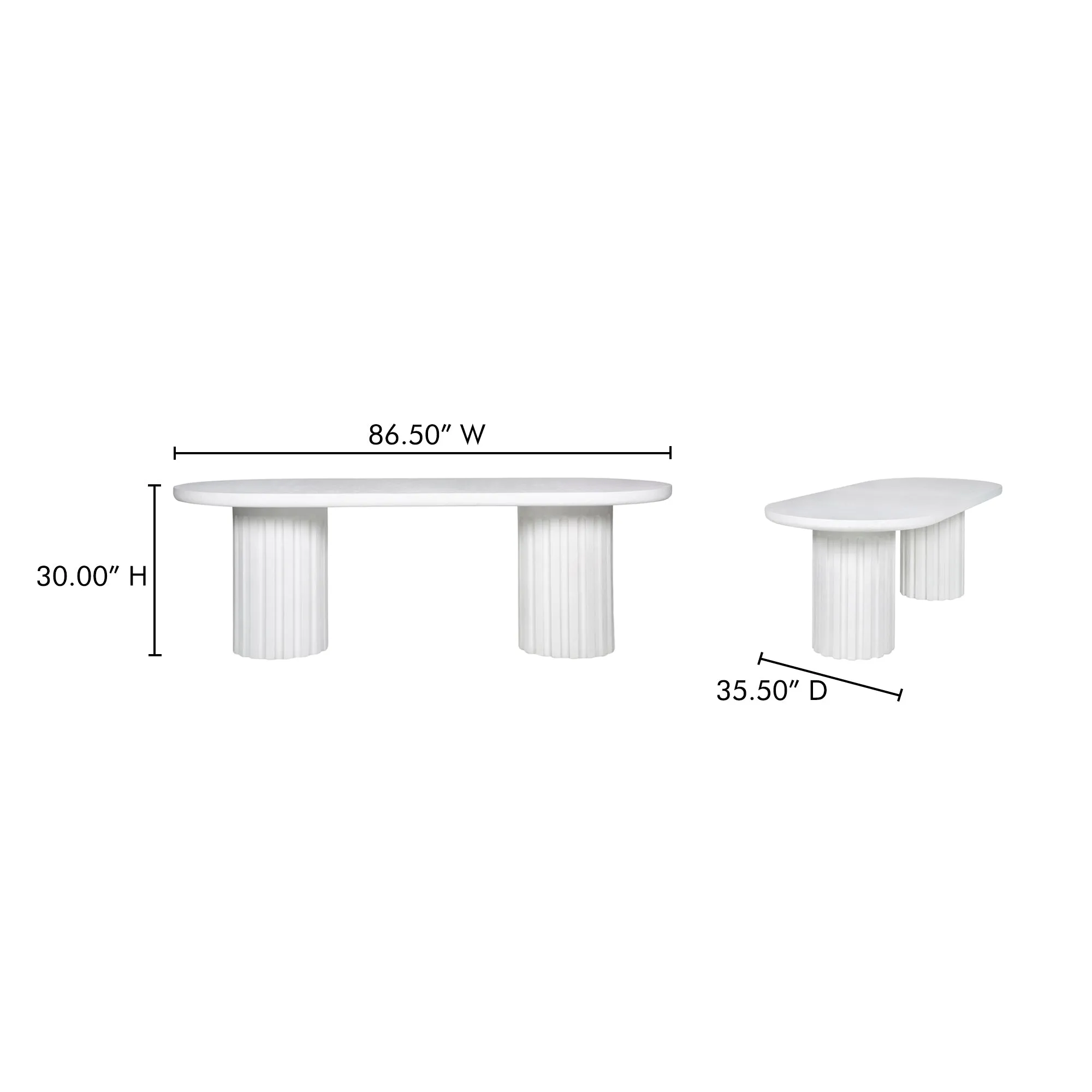 Modern Fluted Outdoor Gathering Table
