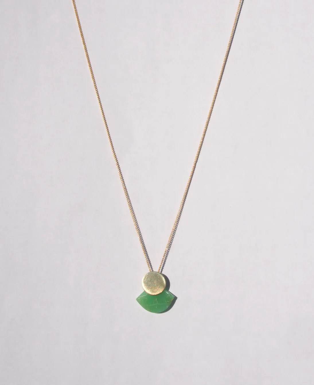 MOONBEAM Necklace / 14k Gold   Chrysoprase