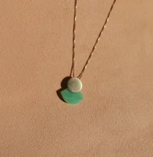 MOONBEAM Necklace / 14k Gold   Chrysoprase