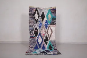 Moroccan Boucherouite Rug 2.7 x 6.1 Feet - Unique Berber Design