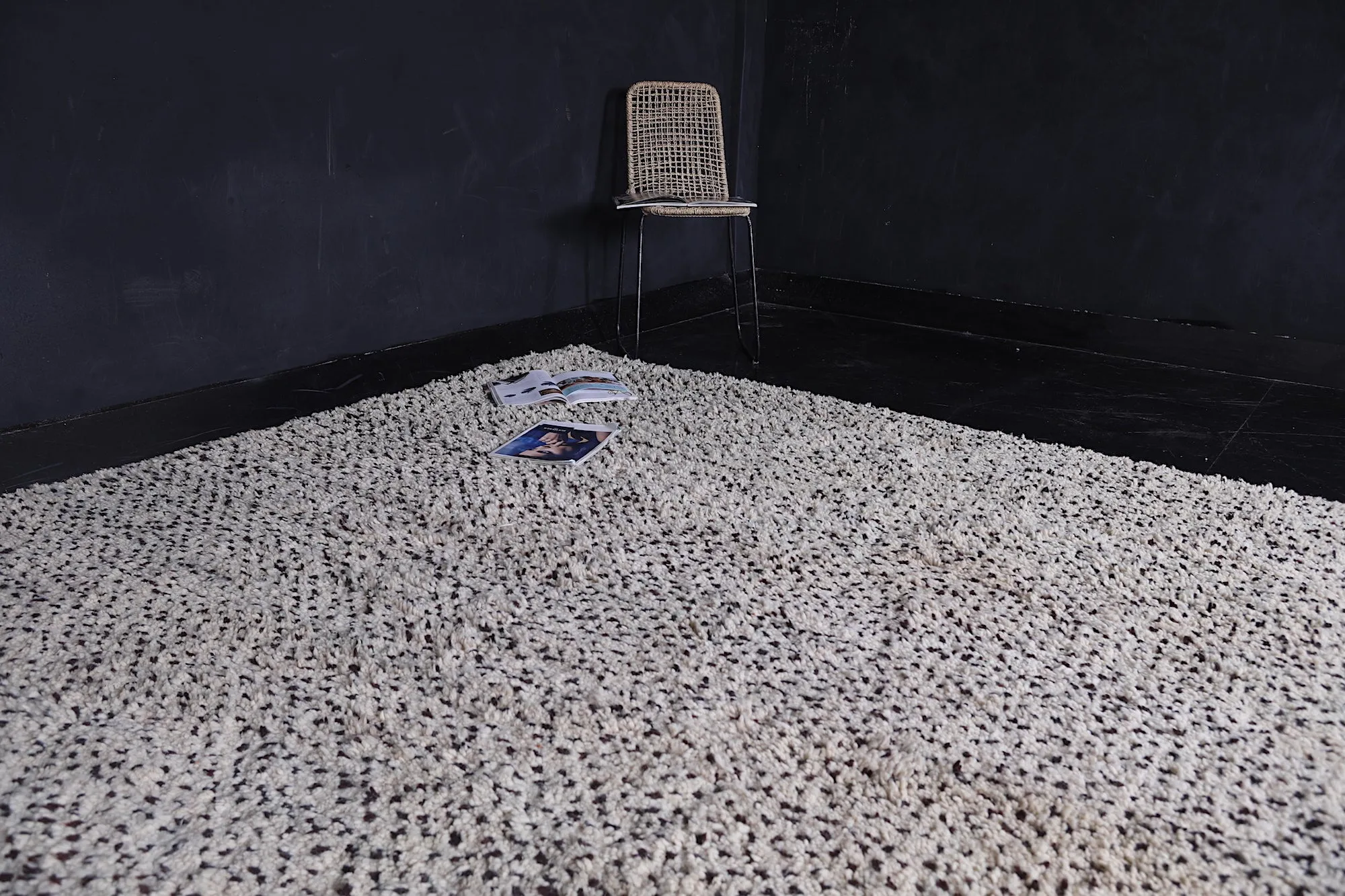 Moroccan solid rug - Handmade Berber area rug