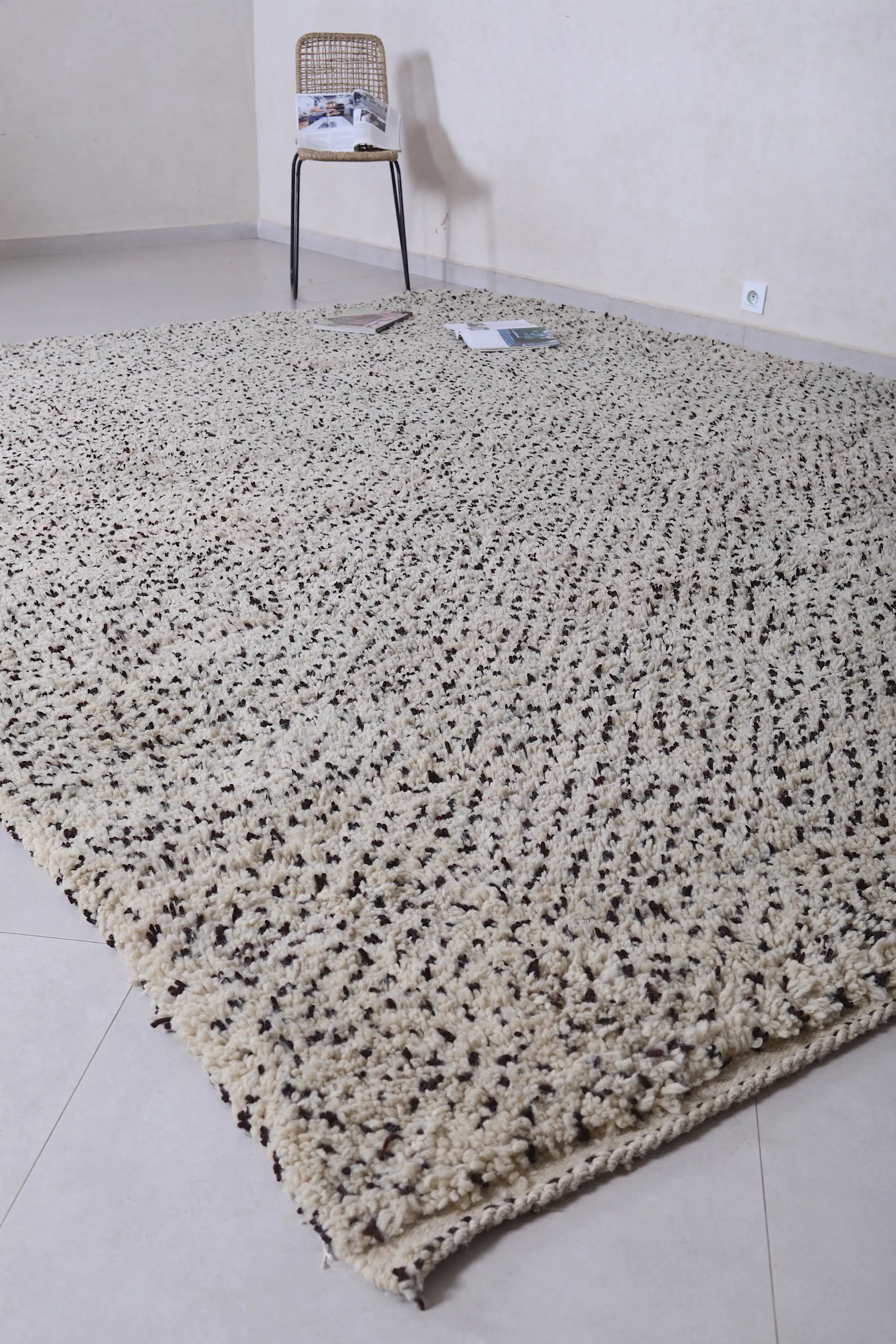 Moroccan solid rug - Handmade Berber area rug