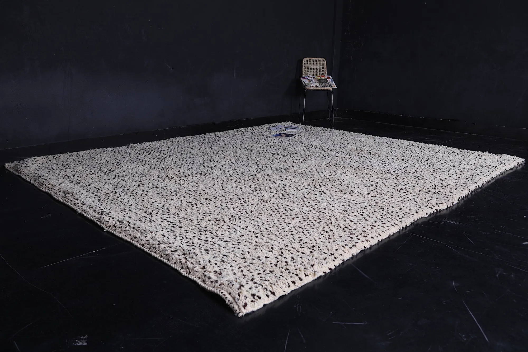 Moroccan solid rug - Handmade Berber area rug