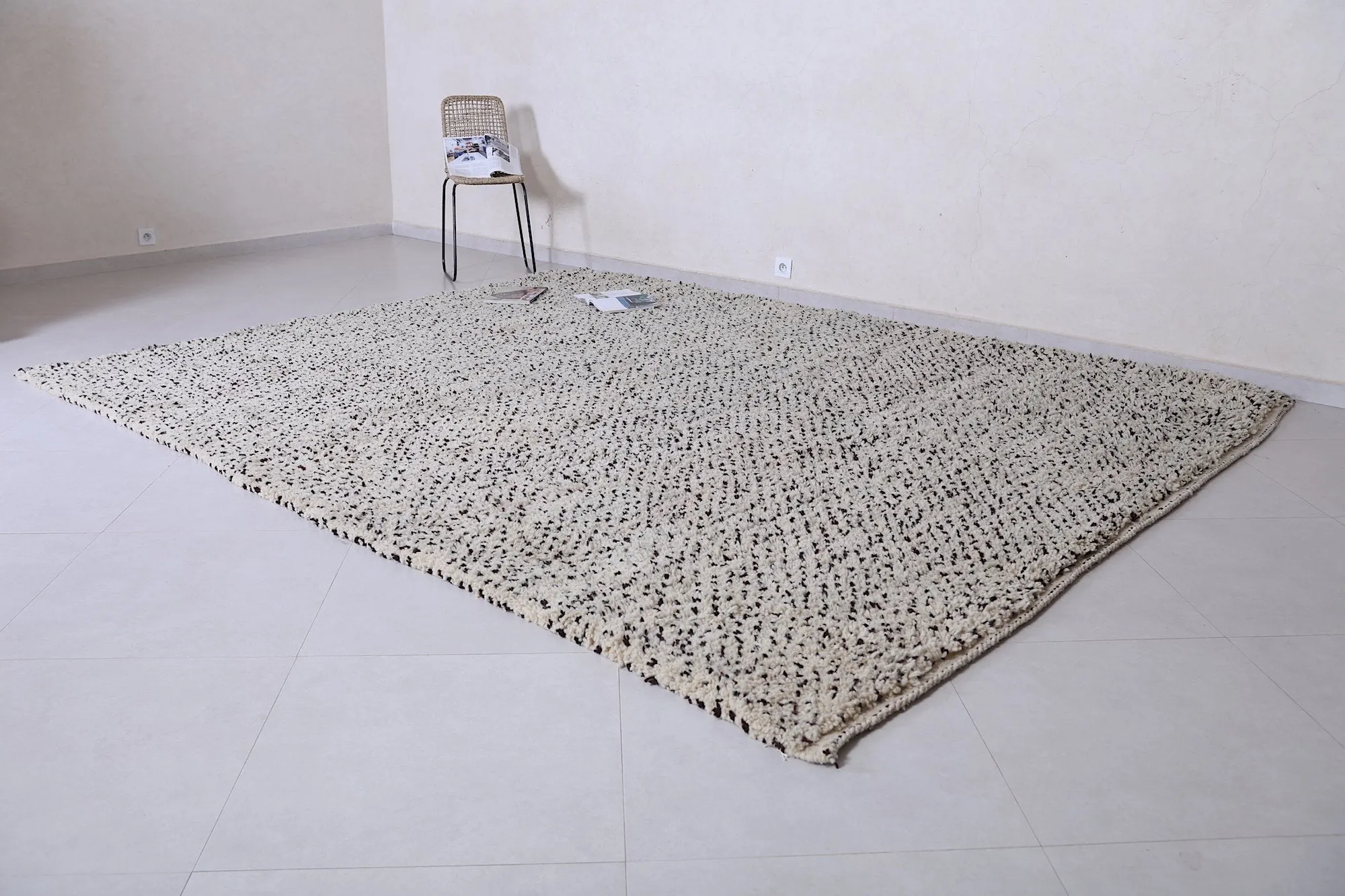 Moroccan solid rug - Handmade Berber area rug