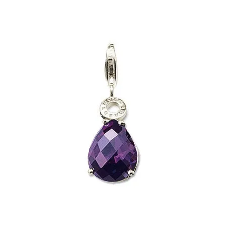 Mothers' and Children's Charms:  Silver Plated, AAA Amethyst CZ Charms