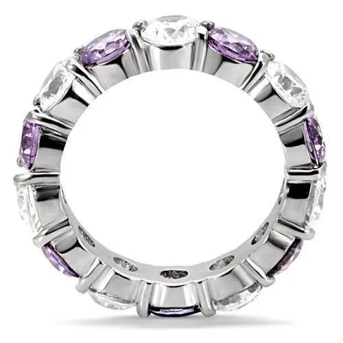 MT901 - Amethyst/Tanzanite & Crystals -Band -Wedding - February Birthstone Ring