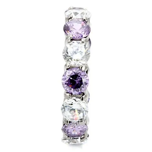 MT901 - Amethyst/Tanzanite & Crystals -Band -Wedding - February Birthstone Ring