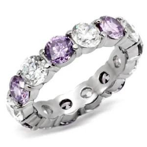 MT901 - Amethyst/Tanzanite & Crystals -Band -Wedding - February Birthstone Ring