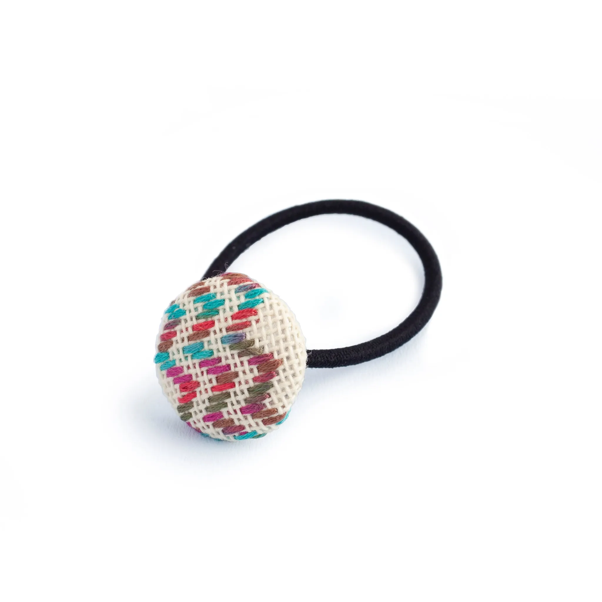 Multicolored Embroidered Hair Elastic