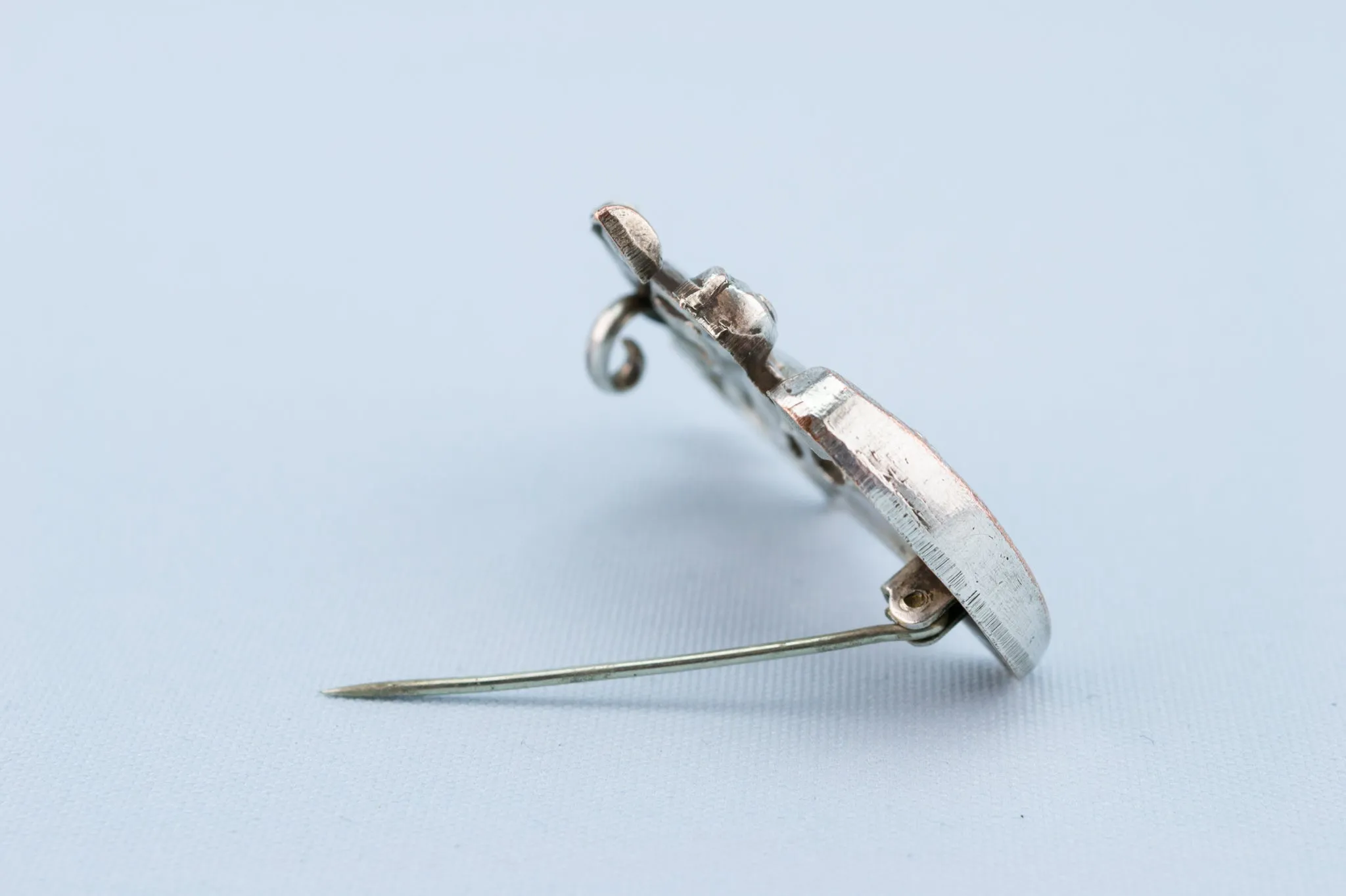 Musical Brooch with Trumpet & Devil, English Early 1900s