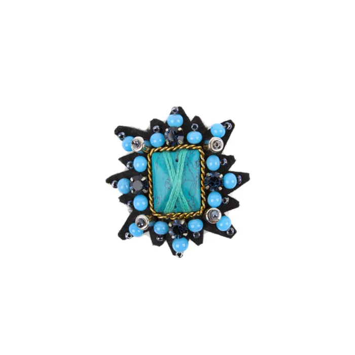 My Bob Tiara Square Brooch in Turquoise