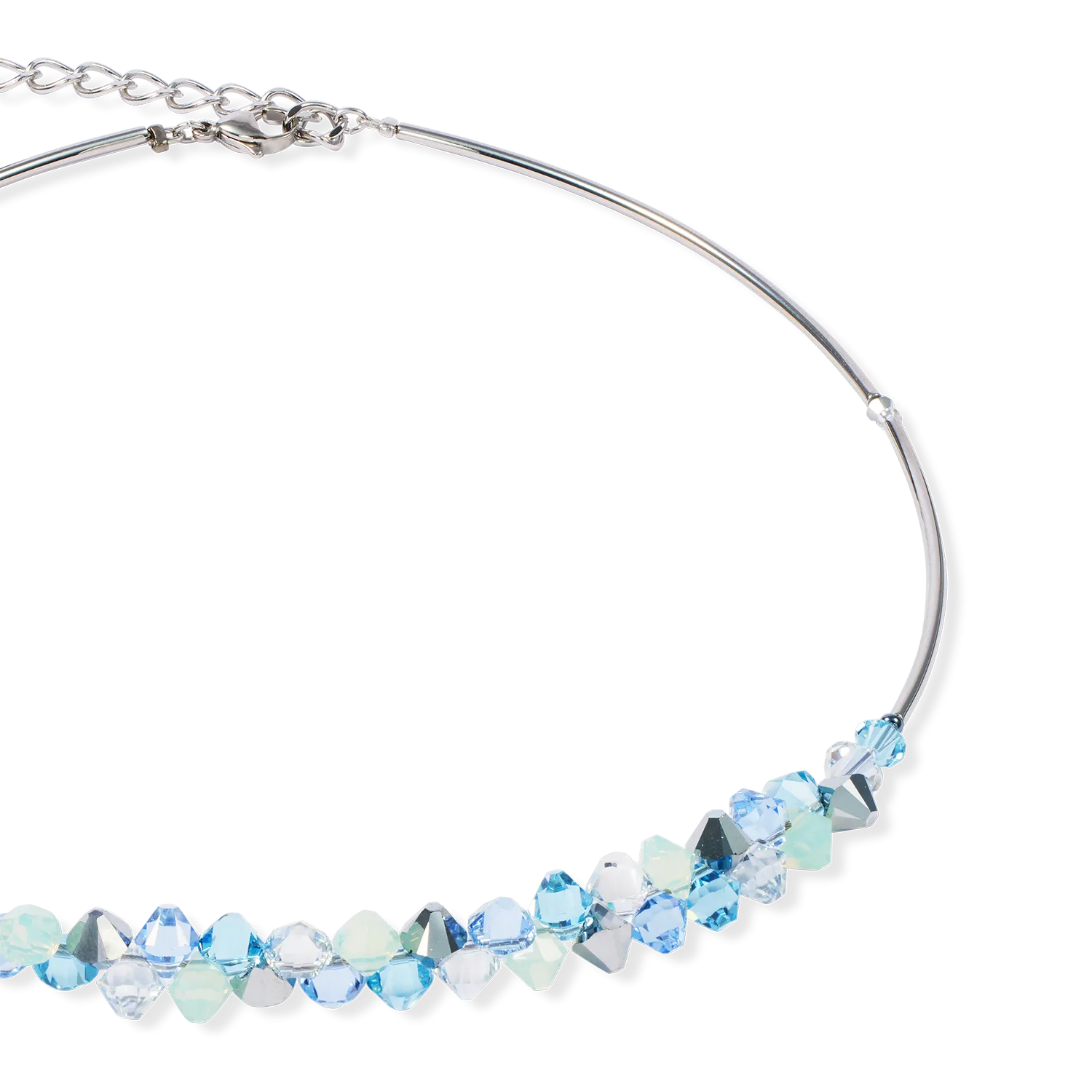 Necklace Dancing Crystals silver-blue