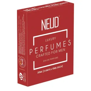 NEUD Luxury Pocket Perfume Gift Set for Men - Long Lasting Eau de Parfum (Citrus, Lavender, Cedarwood Fragrance) - 3x10ml