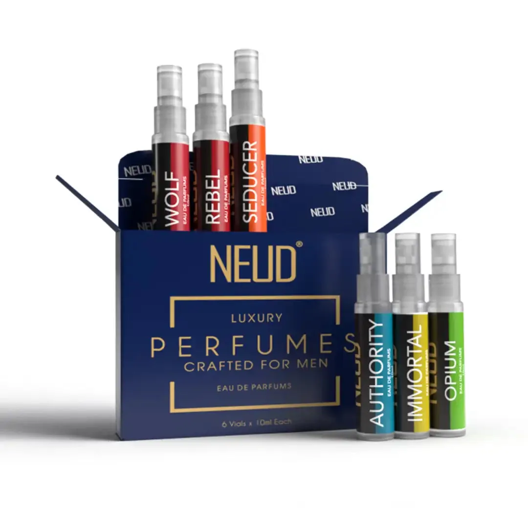 NEUD Luxury Pocket Perfumes for Men Long Lasting EDP - 6 Vials x 10ml Each
