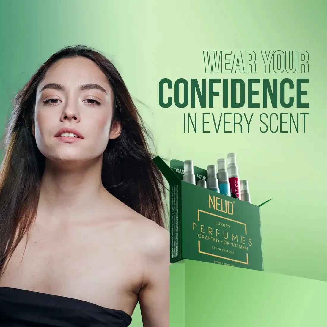 NEUD Luxury Pocket Perfumes for Women Long Lasting EDP - 6 Vials x 10ml Each