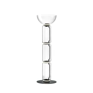 Noctambule - Floor Lamp with 3 High Cylinders with Bowl and Large Base