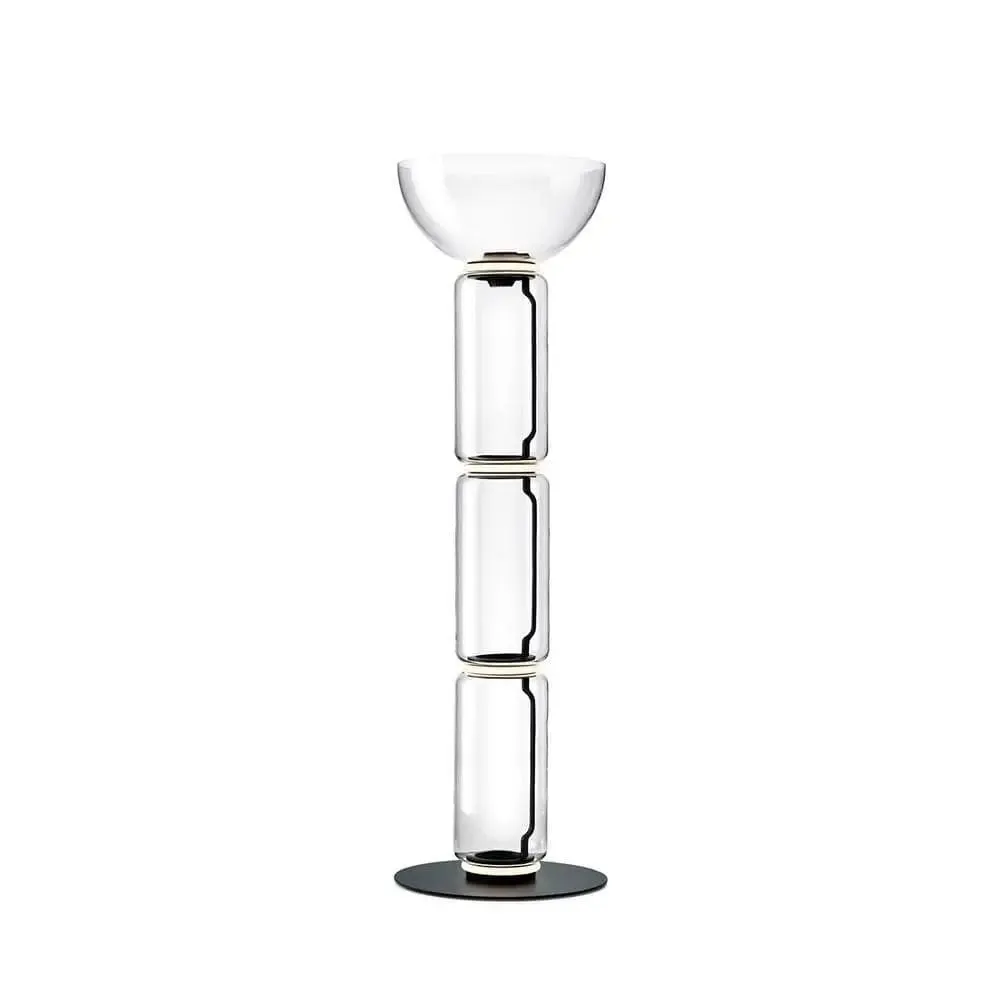 Noctambule - Floor Lamp with 3 High Cylinders with Bowl and Large Base